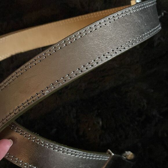 Metallic gray belt.  Adjustable up to 40” - Picture 4 of 5